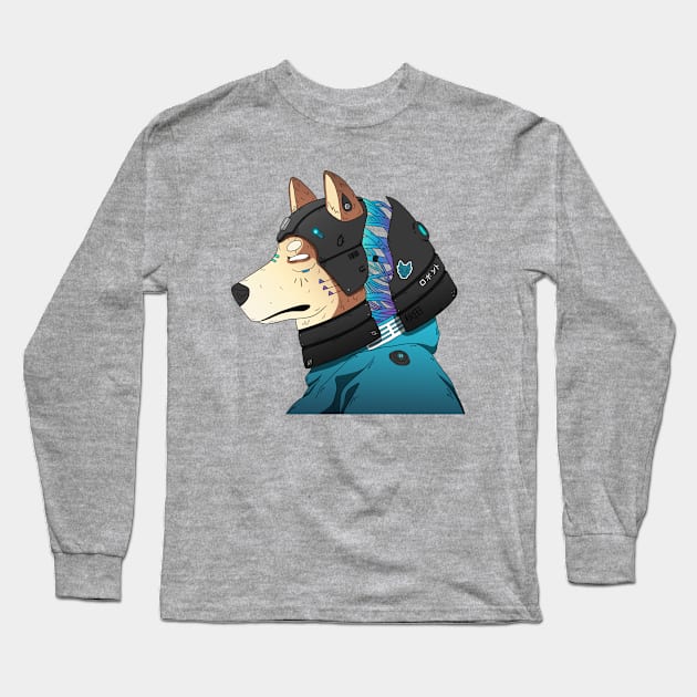 Akita Robot Japanese Long Sleeve T-Shirt by Blue Wolf